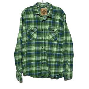 Red Camel Flannel 2 Pocket Button Shirt Men L Gorpcore Hiking Western Lumberjack